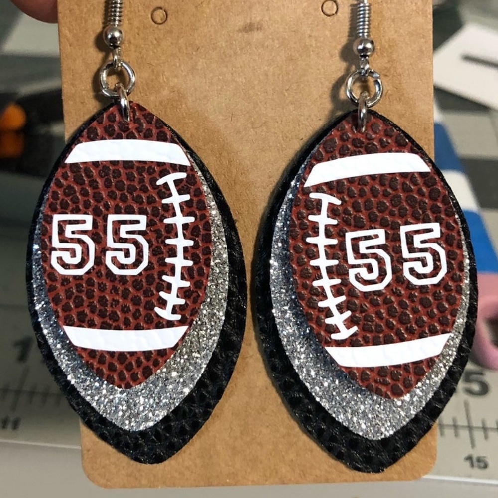 Made To Order Faux Leather Football Earrings